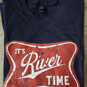 Navy Blue Graphic Tee - It's River Time